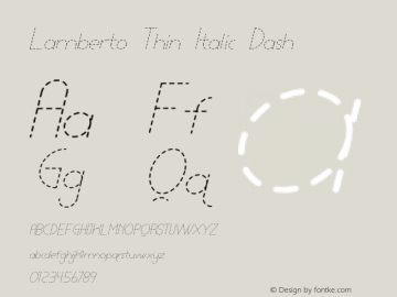 Lamberto Thin Italic Dash Version 1.002;Fontself Maker 3.4.0 Font Sample