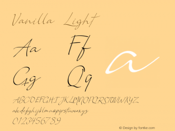 Vanilla Light Version 1.006;Fontself Maker 3.4.0 Font Sample