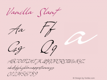 Vanilla Slant Version 1.003;Fontself Maker 3.4.0图片样张