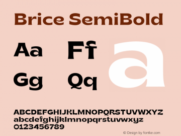 Brice SemiBold Version 1.000;hotconv 1.0.109;makeotfexe 2.5.65596图片样张