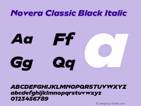 Novera Classic Black Italic Version 1.000;PS 001.000;hotconv 1.0.88;makeotf.lib2.5.64775 Font Sample