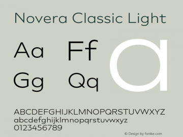 Novera Classic Light Version 1.000;PS 001.000;hotconv 1.0.88;makeotf.lib2.5.64775图片样张