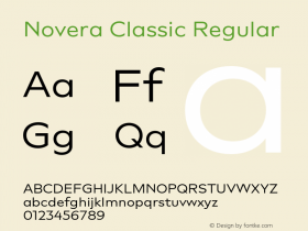 Novera Classic Regular Version 1.000;PS 001.000;hotconv 1.0.88;makeotf.lib2.5.64775 Font Sample
