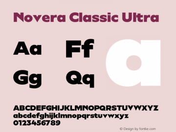 Novera Classic Ultra Version 1.000;PS 001.000;hotconv 1.0.88;makeotf.lib2.5.64775 Font Sample