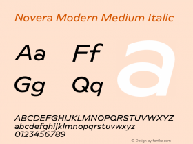 Novera Modern Medium Italic Version 1.000;PS 001.000;hotconv 1.0.88;makeotf.lib2.5.64775图片样张