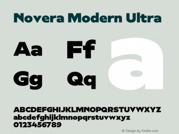 Novera Modern Ultra Version 1.000;PS 001.000;hotconv 1.0.88;makeotf.lib2.5.64775图片样张