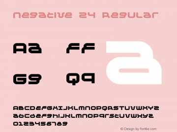 Negative 24 Regular Version 1.0 Font Sample