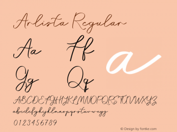 Arlista Version 1.000 Font Sample