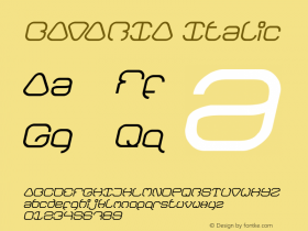 BAVARIA Italic Version 1.00;December 4, 2019;FontCreator 11.5.0.2430 64-bit Font Sample