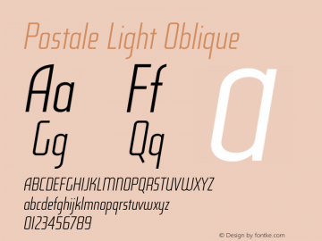 Postale Light Oblique Version 1.00图片样张