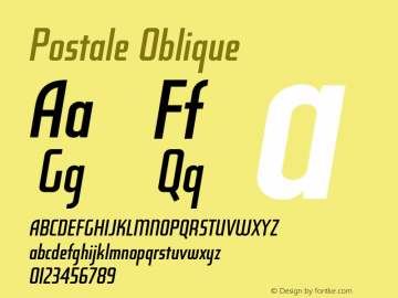 Postale Oblique Version 1.00 Font Sample