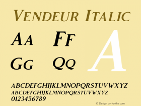 Vendeur Italic Version 1.000 Font Sample