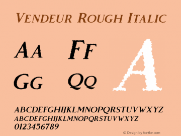 Vendeur Rough Italic Version 1.000图片样张