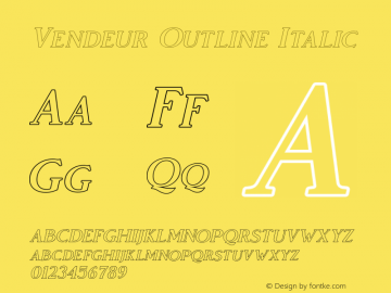 Vendeur Outline Italic Version 1.000图片样张