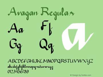 Avagan Version 1.00;February 29, 2020;FontCreator 12.0.0.2546 32-bit Font Sample