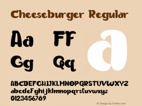 Cheeseburger Version 1.00;February 29, 2020;FontCreator 12.0.0.2525 64-bit Font Sample