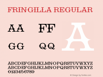 Fringilla Version 1.00;February 26, 2020;FontCreator 12.0.0.2525 64-bit Font Sample