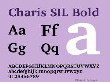 Charis SIL Bold Version 4.112 Font Sample