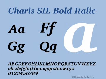 Charis SIL Bold Italic Version 4.112 Font Sample