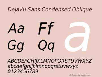 DejaVu Sans Condensed Oblique Version 2.33图片样张