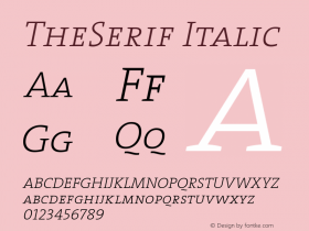 TheSerif Italic 1.0图片样张