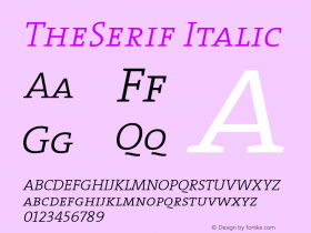 TheSerif Italic 1.0图片样张