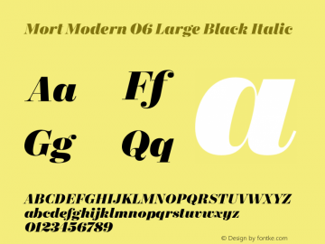 Mort Modern 06 Large Black Italic Version 1.002;MortModern图片样张