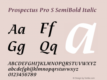 Prospectus Pro S SemiBold Italic Version 1.300;ProspectusPro图片样张