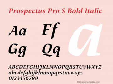 Prospectus Pro S Bold Italic Version 1.300;ProspectusPro图片样张