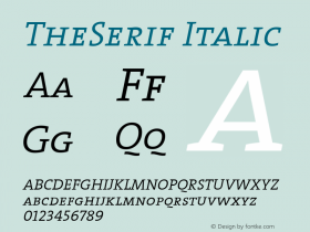 TheSerif Italic 1.0图片样张