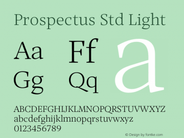 Prospectus Std Light Version 1.300;ProspectusStd Font Sample