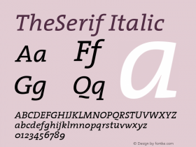 TheSerif Italic 1.0图片样张