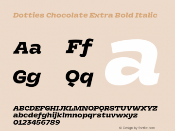 Dotties Chocolate Extra Bold Italic Version 1.000;Dotties Chocolate图片样张