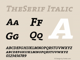 TheSerif Italic 1.0图片样张