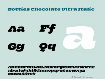 Dotties Chocolate Ultra Italic Version 1.000;Dotties Chocolate图片样张