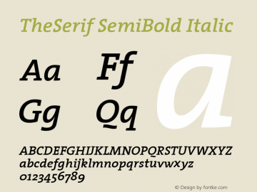 TheSerif SemiBold Italic 1.0图片样张