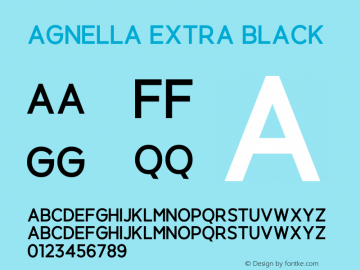 Agnella Extra Black Version 1.00;February 29, 2020;FontCreator 11.5.0.2422 64-bit Font Sample