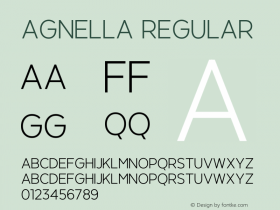 Agnella Version 1.00;February 29, 2020;FontCreator 11.5.0.2422 64-bit图片样张