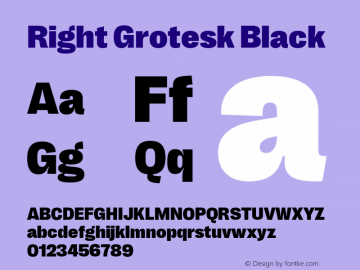 RightGrotesk-Black Version 1.001;hotconv 1.0.109;makeotfexe 2.5.65596 Font Sample