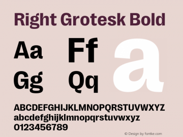 RightGrotesk-Bold Version 1.001;hotconv 1.0.109;makeotfexe 2.5.65596 Font Sample