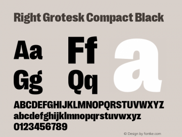 RightGrotesk-CompactBlack Version 1.001;hotconv 1.0.109;makeotfexe 2.5.65596 Font Sample