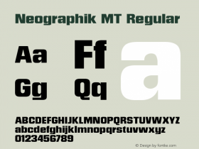 Neographik MT Version 1.00 Font Sample