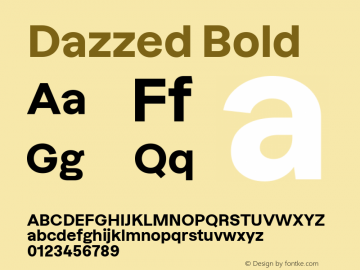 Dazzed Bold Version 1.001 Font Sample