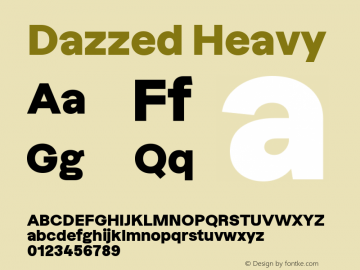 Dazzed Heavy Version 1.001 Font Sample