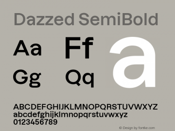 Dazzed SemiBold Version 1.001 Font Sample