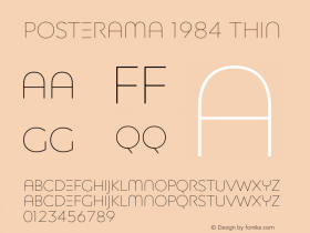 Posterama1984-Thin Version 1.00 Font Sample