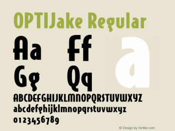 OPTIJake-AntiqueBlack Version 1.000;PS 001.001;hotconv 1.0.56 Font Sample