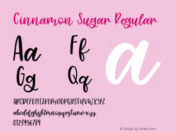 Cinnamon Sugar Regular Version 1.000 Font Sample