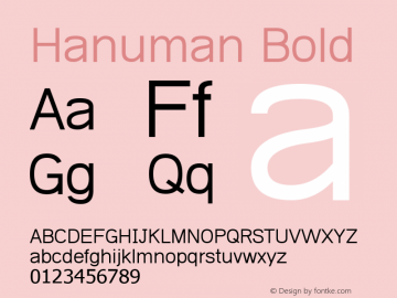 Hanuman Bold Version 2.00 August 14, 2011 Font Sample
