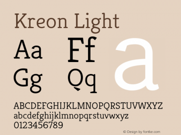 Kreon Light Version 2.001图片样张